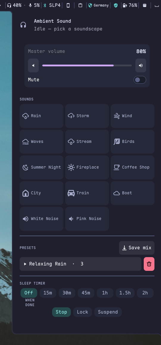 Ambient sounds — focus soundscapes