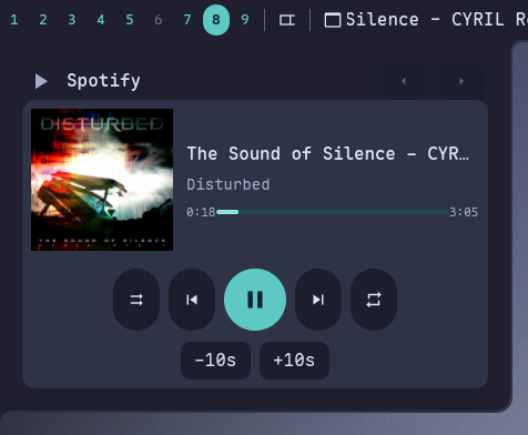 Media — now-playing controls for any MPRIS player